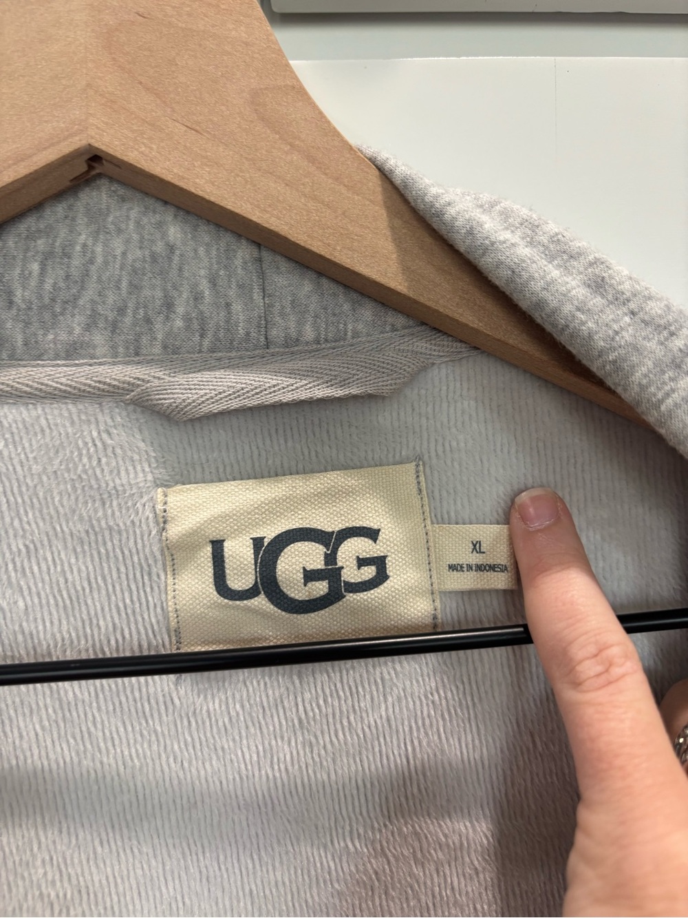 UGG Light Gray Women's Plush Bathrobe with Belt - Picture 2 of 4